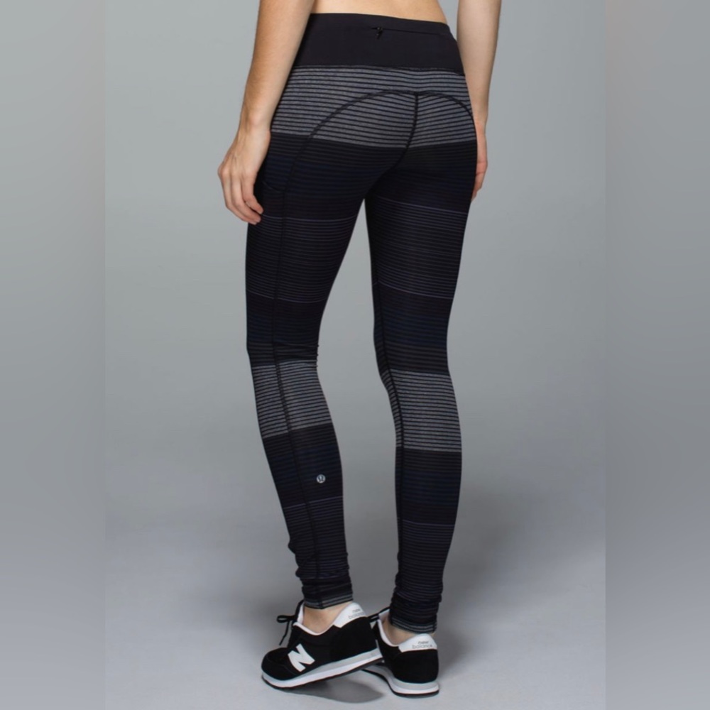 lululemon | size 4 Speed Tight II Om Stripe‎ Black Multi / Black